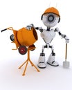 Robot builder with cement mixer