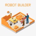 Robot Builder Isometric Illustration