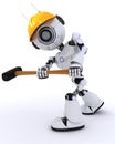 Robot builder with a sledgehammer