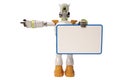 Robot and Bulletin Board,3D illustration.