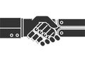 Robot businessman handshake innovation technology symbol partnership design isolated vector illustration Royalty Free Stock Photo