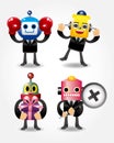 Robot businessman icons