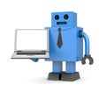 Robot businessman with notebook Royalty Free Stock Photo