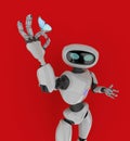 Robot with butterfly 3d render. Royalty Free Stock Photo