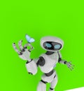 Robot with butterfly 3d render Royalty Free Stock Photo