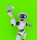 Robot with butterfly 3d render. Royalty Free Stock Photo