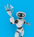 Robot with butterfly 3d render. Royalty Free Stock Photo