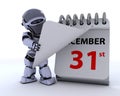 Robot with a calender