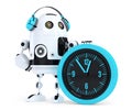 Robot call center operator. . Contains clipping path Royalty Free Stock Photo