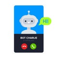 Robot calling to customer vector illustration