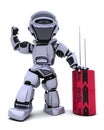 Robot with a capacitor Royalty Free Stock Photo