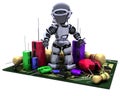 Robot With Capacitors and Resistors Royalty Free Stock Photo