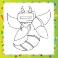 Robot Cartoon Character Outlined Version Royalty Free Stock Photo