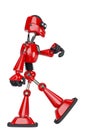 Robot cartoon walking side view