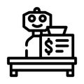 robot cashier line icon vector illustration line