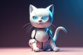 Robot cat. AI generated Royalty Free Stock Photo