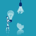 Robot change lamp. Changing mechanism replacing the light bulb. Royalty Free Stock Photo