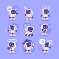 Robot Character as Smart Android Assistant Machine Vector Illustration Set Royalty Free Stock Photo