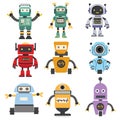 Robot character collection Flat design