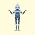 Robot character design cartoon artificial intelligent future technology concept Royalty Free Stock Photo