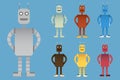 Robot character design collection. Set of different robot color Royalty Free Stock Photo