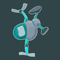 Robot character mascot doing break dance suitable for kids and man design t-shirt screen printing