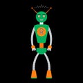 Robot character or toy in flat style. Royalty Free Stock Photo