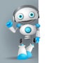 Robot character vector illustration standing while explaining information