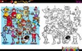 Robot characters coloring book