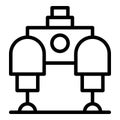 Robot charge icon outline vector. Cute bot