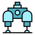 Robot charge icon vector flat