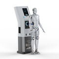 Robot charge at station Royalty Free Stock Photo