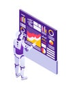 Robot Chart Analyst Composition Royalty Free Stock Photo