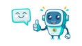 Robot with chat bubble, helpful AI communication, vector design Generative AI Royalty Free Stock Photo