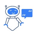 Robot with Chat Quote Icon: A Symbol of Conversation and Interaction