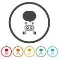 Robot Chatbot icon. Set icons in color circle buttons Royalty Free Stock Photo