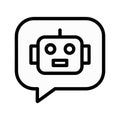 Robot chatbot icon speech bubble minimalist vector Royalty Free Stock Photo