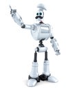 Robot Chef pointing over white background. 3D illustration. Isolated. Contains clipping path