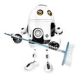 Robot cleaner with mop. Isolated over white. 3D illustration. Co
