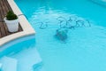 Robot cleaning swimming pool Royalty Free Stock Photo
