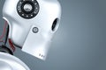 Robot close-up portrait. 3D illustration. Contains clipping path