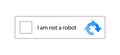 Robot code. Captcha and recaptcha button. Captcha test password. Turing web technology. Icon for computer, website and internet.