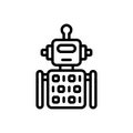 Black line icon for Robot Code, algorithm and application