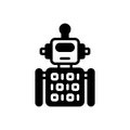 Black solid icon for Robot Code, algorithm and application