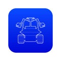 Robot collector icon blue vector