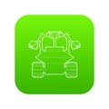 Robot collector icon green vector