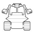 Robot collector icon outline
