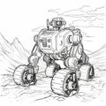 Post-apocalyptic Robot Coloring Pages On Wheels