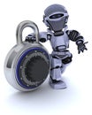 Robot with combination padlock