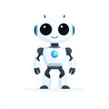 A robot computer with digital glowing eyes, a cyberspace machine, a bionic humanoid robot with stock. Robot computer